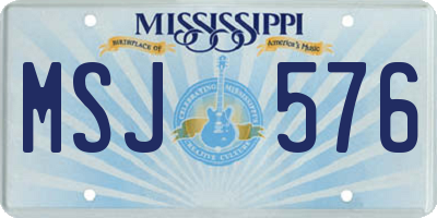 MS license plate MSJ576