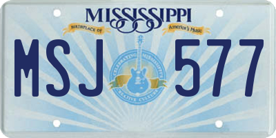 MS license plate MSJ577