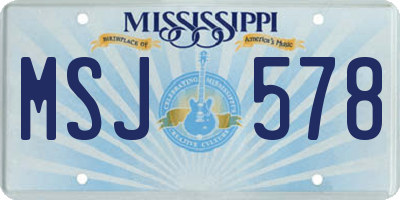 MS license plate MSJ578