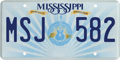 MS license plate MSJ582
