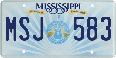 MS license plate MSJ583
