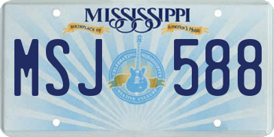 MS license plate MSJ588