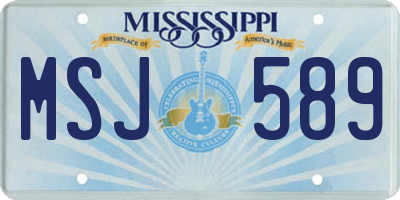 MS license plate MSJ589