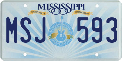 MS license plate MSJ593