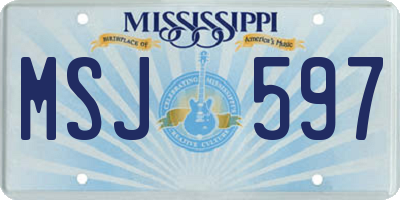 MS license plate MSJ597