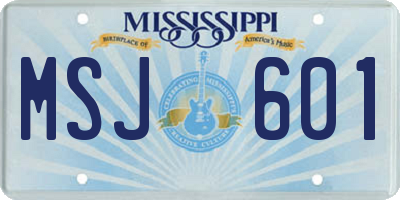 MS license plate MSJ601