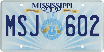 MS license plate MSJ602