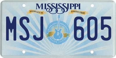MS license plate MSJ605