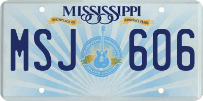 MS license plate MSJ606