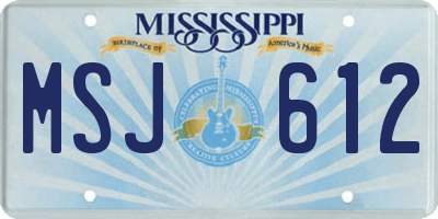 MS license plate MSJ612