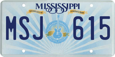 MS license plate MSJ615