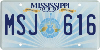 MS license plate MSJ616