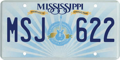 MS license plate MSJ622