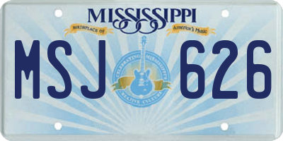 MS license plate MSJ626