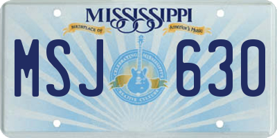 MS license plate MSJ630