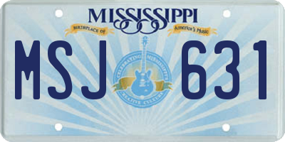 MS license plate MSJ631