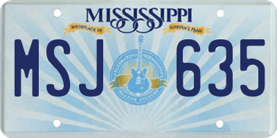 MS license plate MSJ635