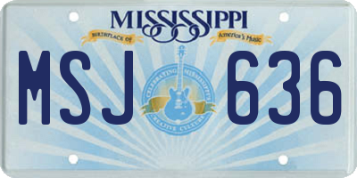 MS license plate MSJ636