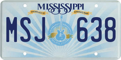MS license plate MSJ638