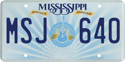 MS license plate MSJ640