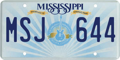 MS license plate MSJ644