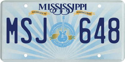 MS license plate MSJ648