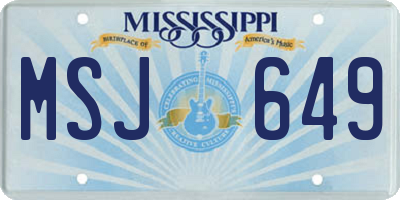 MS license plate MSJ649