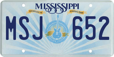 MS license plate MSJ652