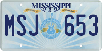 MS license plate MSJ653