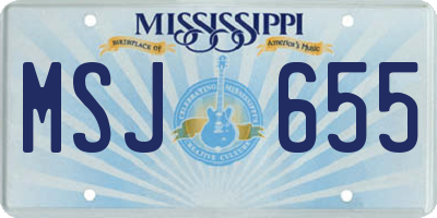 MS license plate MSJ655