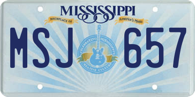 MS license plate MSJ657
