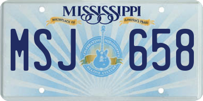 MS license plate MSJ658