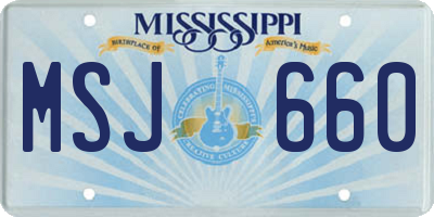 MS license plate MSJ660
