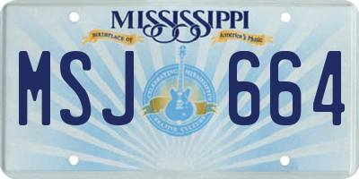 MS license plate MSJ664