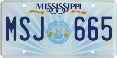 MS license plate MSJ665