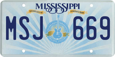 MS license plate MSJ669