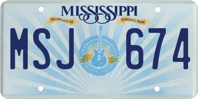 MS license plate MSJ674
