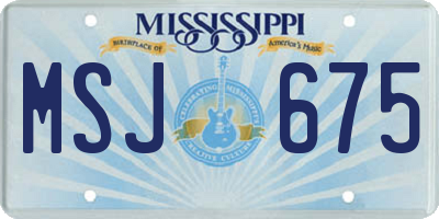 MS license plate MSJ675