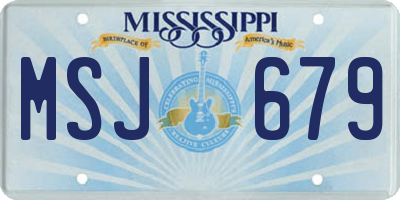 MS license plate MSJ679