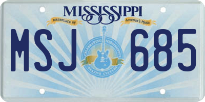 MS license plate MSJ685