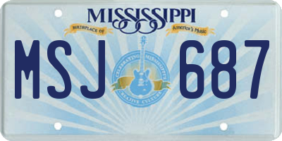 MS license plate MSJ687