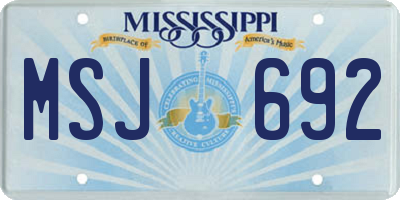MS license plate MSJ692