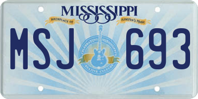 MS license plate MSJ693