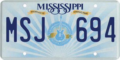 MS license plate MSJ694