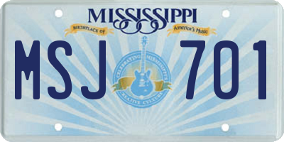 MS license plate MSJ701