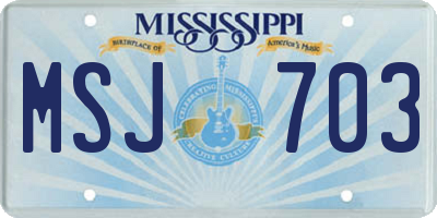 MS license plate MSJ703