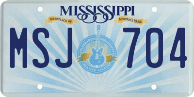 MS license plate MSJ704