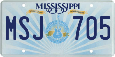 MS license plate MSJ705