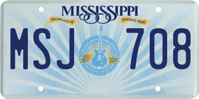 MS license plate MSJ708