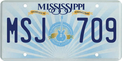 MS license plate MSJ709
